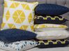 2 poduszki dekoracyjne w marokańską koniczynę 45 x 45 cm żółto-niebieskie MUSCARI_769144