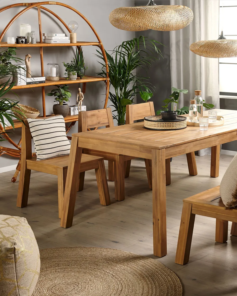 Set of 4 Garden Chairs LIVORNO Acacia Wood Brown_826024
