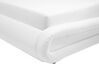Bílá kožená postel s úložištěm 160x200 cm AVIGNON_689688