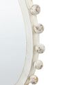 Drewniane lustro ścienne ⌀ 71 cm białe TAZILLY_923548