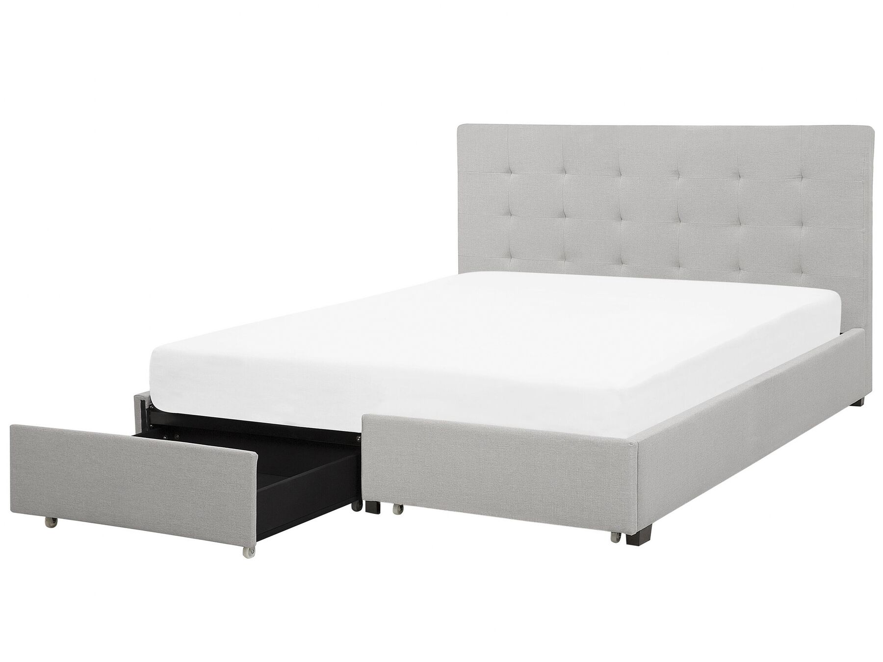 Čalúnená posteľ s úložným priestorom 180 x 200 cm svetlosivá LA ROCHELLE_744834