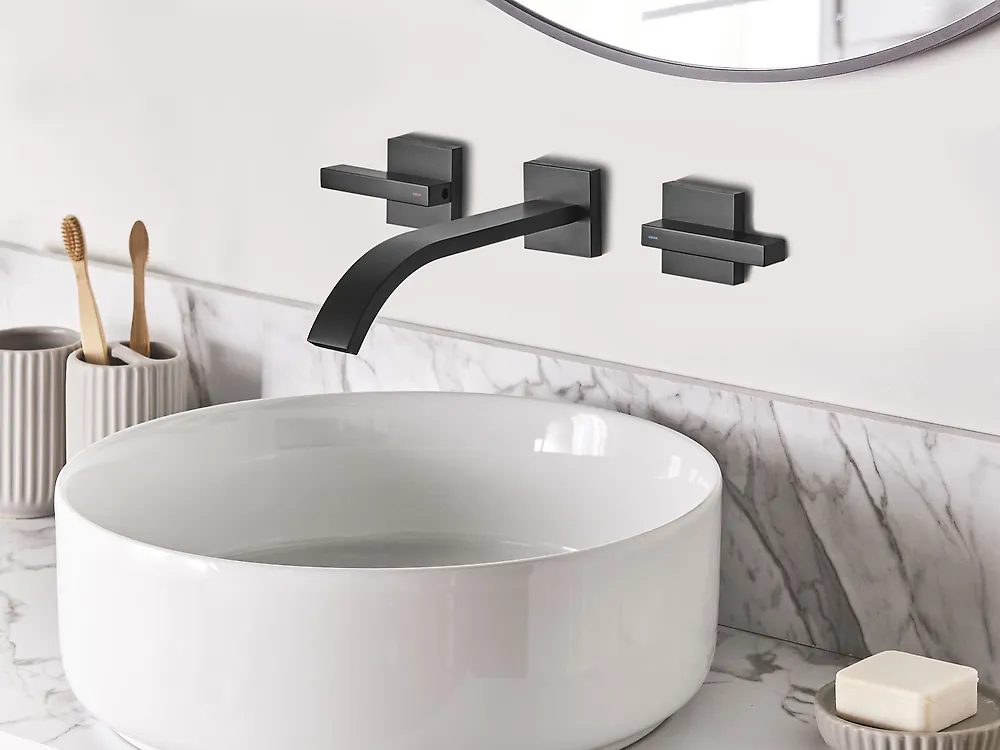 rubinetto miscelatore da parete per lavabo BERRACO Ottone Nero_1179055