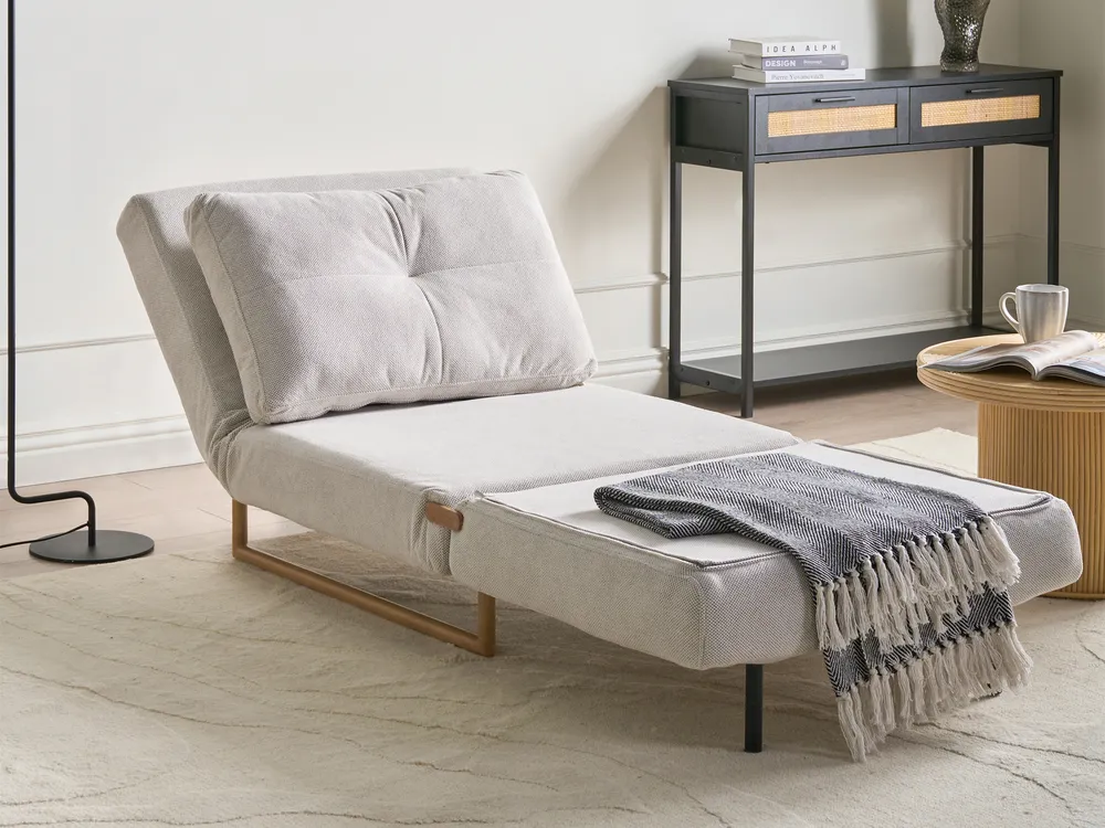 Single Sofa Bed JERSLEV Fabric Off-White_1009872
