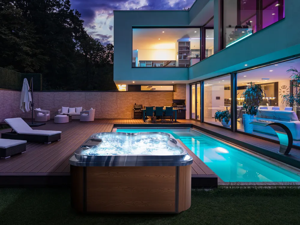 Outdoor Hot Tub with LED ARCELIA Blue - Beliani.fr