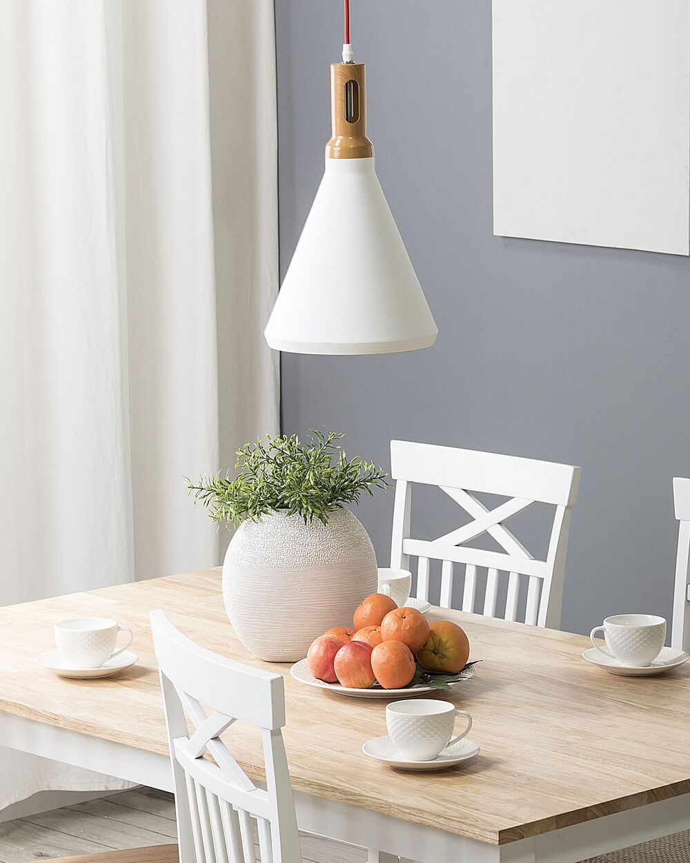 Wooden Dining Table 120 x 75 cm Light Wood and White HOUSTON Beliani