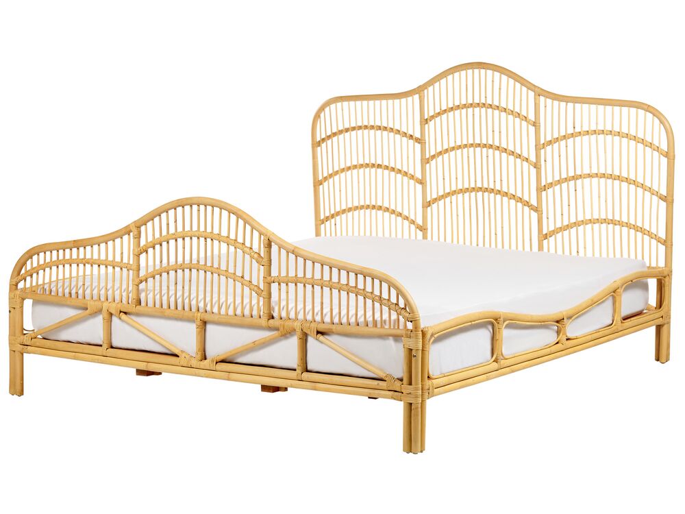 Bed Rattan DOMEYROT 180 x 200 cm (EU Super King) Light Brown