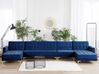 6 Seater U-Shaped Modular Velvet Sofa Navy Blue ABERDEEN_752487