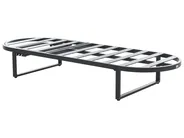 Sun Lounger with Cushion RONCOLO Metal Grey_1116685