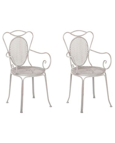 Set of 2 Metal Garden Chairs Grey CILENTO