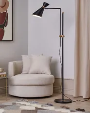 Floor Lamp MELAWI Metal Black_879672