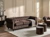 Sofa 3-Sitzer CHESTERFIELD Samtstoff Dunkelbraun