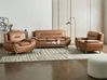 Living Room Set 6 Seater LEIRA Faux Leather Golden Brown