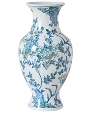 Wazon na kwiaty LLANES 36 cm Porcelana Biały/ niebieski_1052742