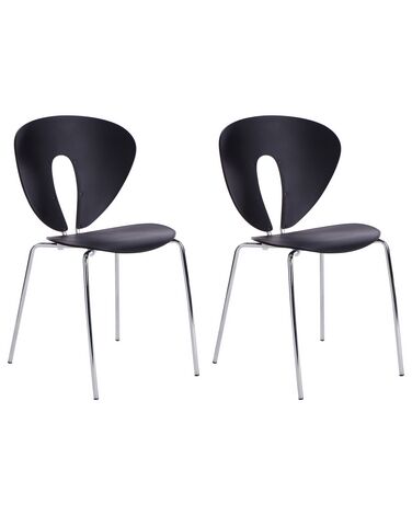 Set of 2 Dining Chairs Black TRACY