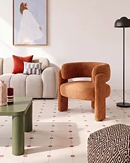 Armchair BUREA Chenille Orange_1155498
