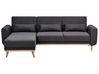 Right Hand Fabric Corner Sofa Bed Black OLLSTA_939302