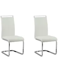 Lot de 2 chaises de salle à manger GREEDIN Cuir PU Blanc_790042