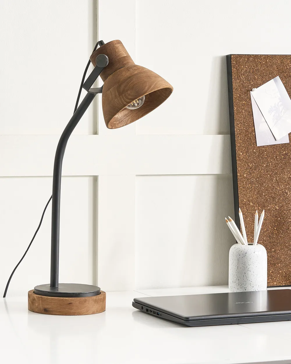 Desk Lamp KOLAR Mango Wood Dark Brown_868172