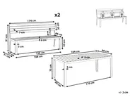 Set da pranzo da giardino con panche 6 posti COMO Beige_1048687
