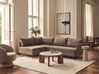 Corner Sofa Bed 3 Seater KOGE with Storage Fabric Brown Right Hand