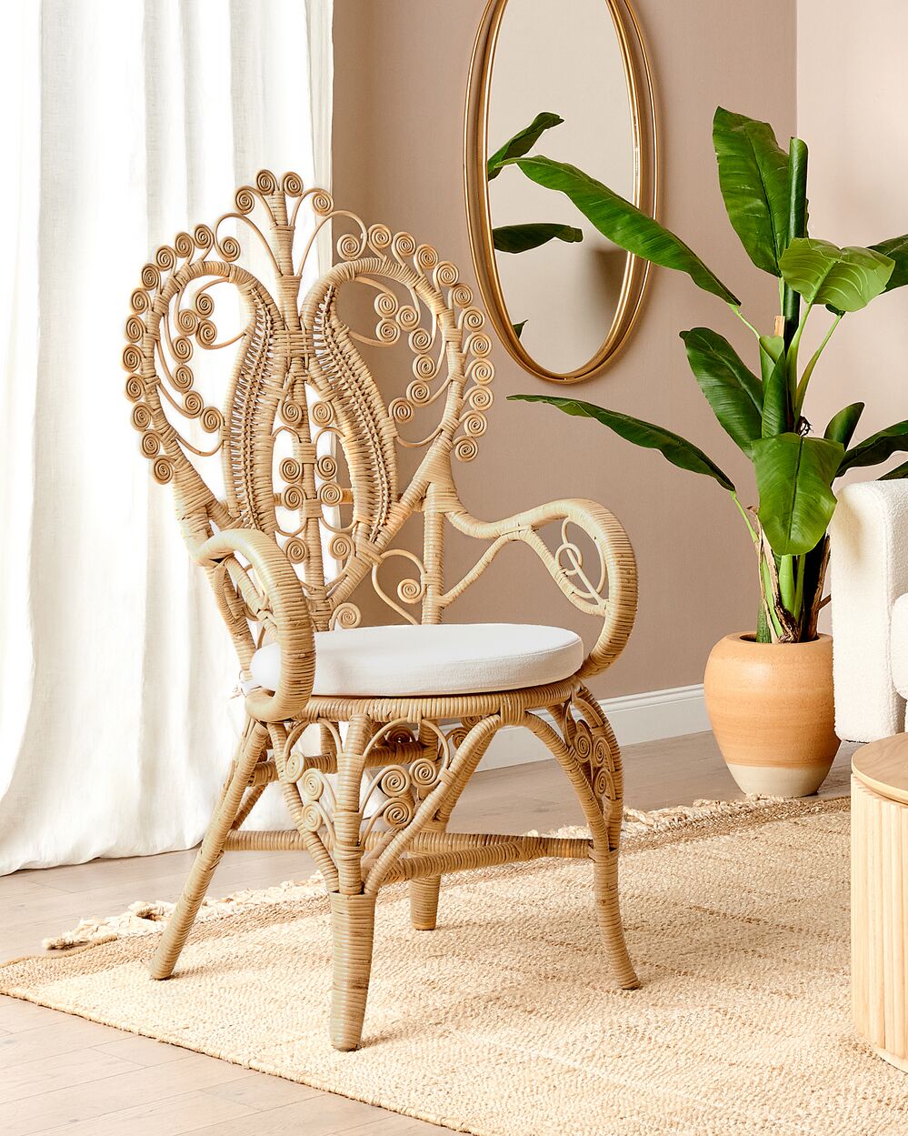 Rattan Peacock Chair Light CARRARA Beliani