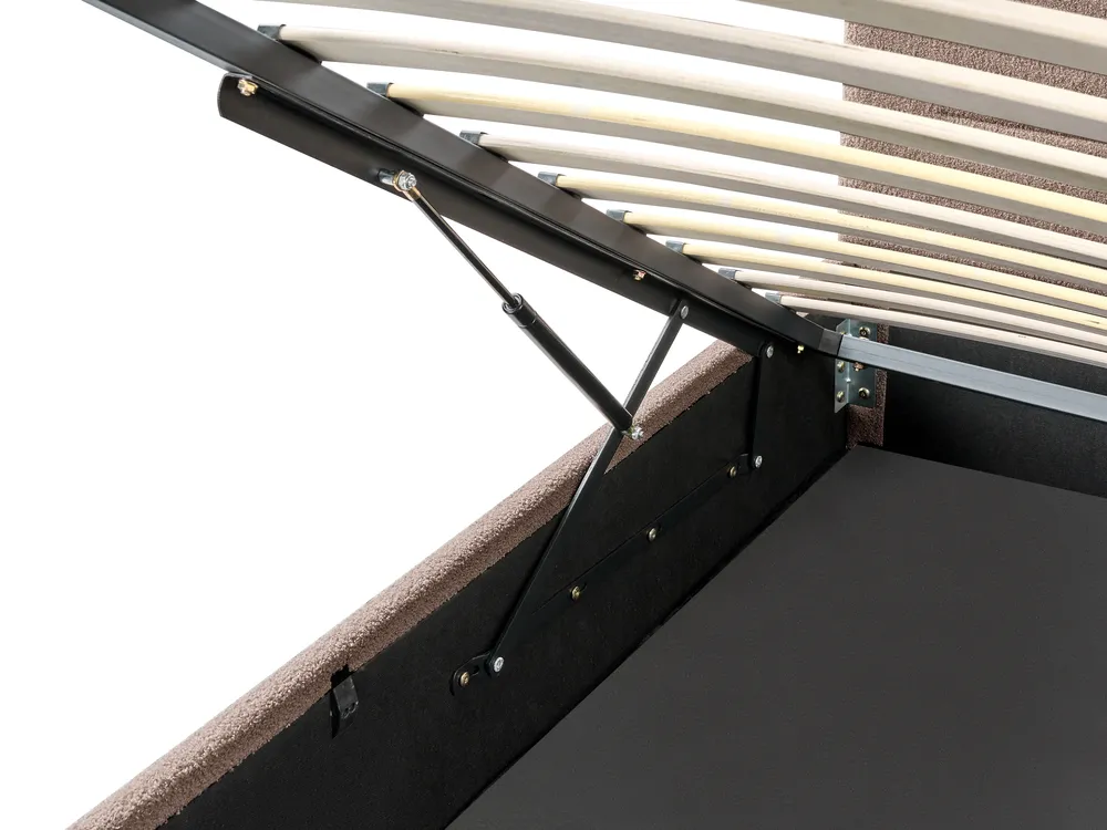 Ottoman Bed MASSOGNES Boucle Taupe 160 x 200 cm_1030473