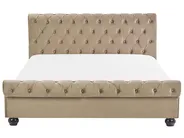 Bed Velvet AVALLON 180 x 200 cm (EU Super King) Beige_729013
