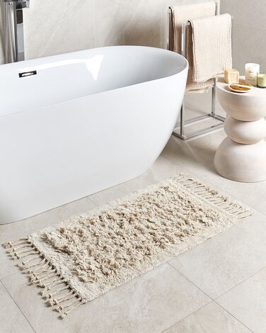 Cotton Bath Mat 50 x 80 cm Beige OLTAN