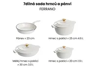 7dílná sada litinového nádobí FERRANO Krémově bílá_1073582
