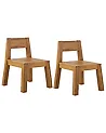 Set of 2 Garden Chairs LIVORNO Acacia Wood Brown