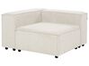 Left Hand 4 Seater Modular Jumbo Cord Corner Sofa Off-White APRICA_907804