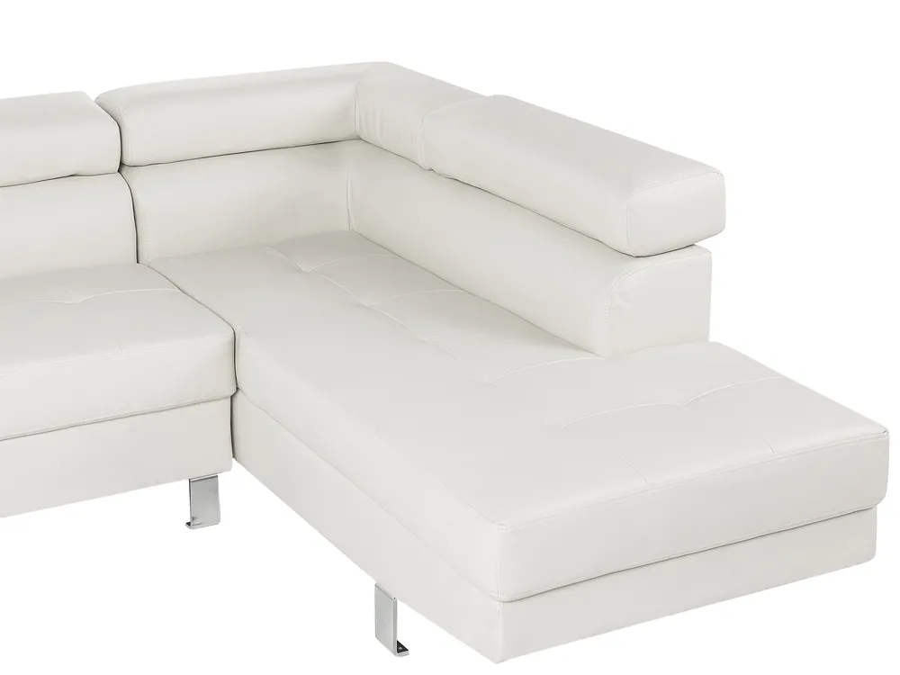 Divano angolare 5 posti NORREA Pelle sintetica Bianco Lato Sinistro_718308