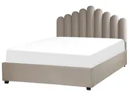 Bett mit Stauraum VINCENNES Samtstoff Taupe 160 x 200 cm_837311