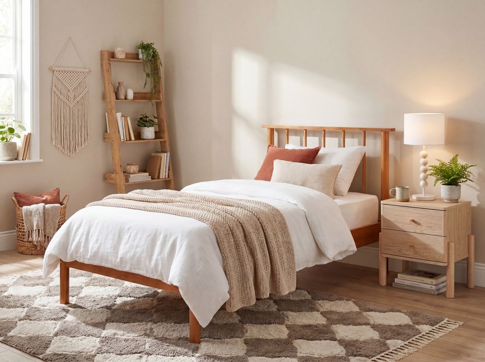 Bed Dennenhout BARRET 90 x 200 cm Bruin