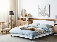 Bed Frame Cover Velvet FITOU 160 x 200 cm White_1179487