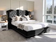 Bed Velvet AYETTE 160 x 200 cm (EU King Size) Black_764929