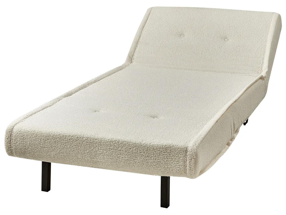 Single Sofa Bed VESTFOLD Boucle Off-White_930407
