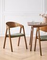 Set of 2 Dining Chairs Dark Wood and Green YUBA_934264