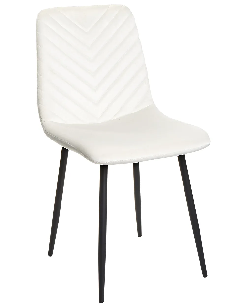 Set of Dining Chairs HAVRE Velvet Off-White