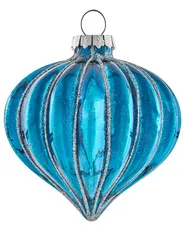 Set of 35 Baubles SNOWFALL Glass Blue_1028594