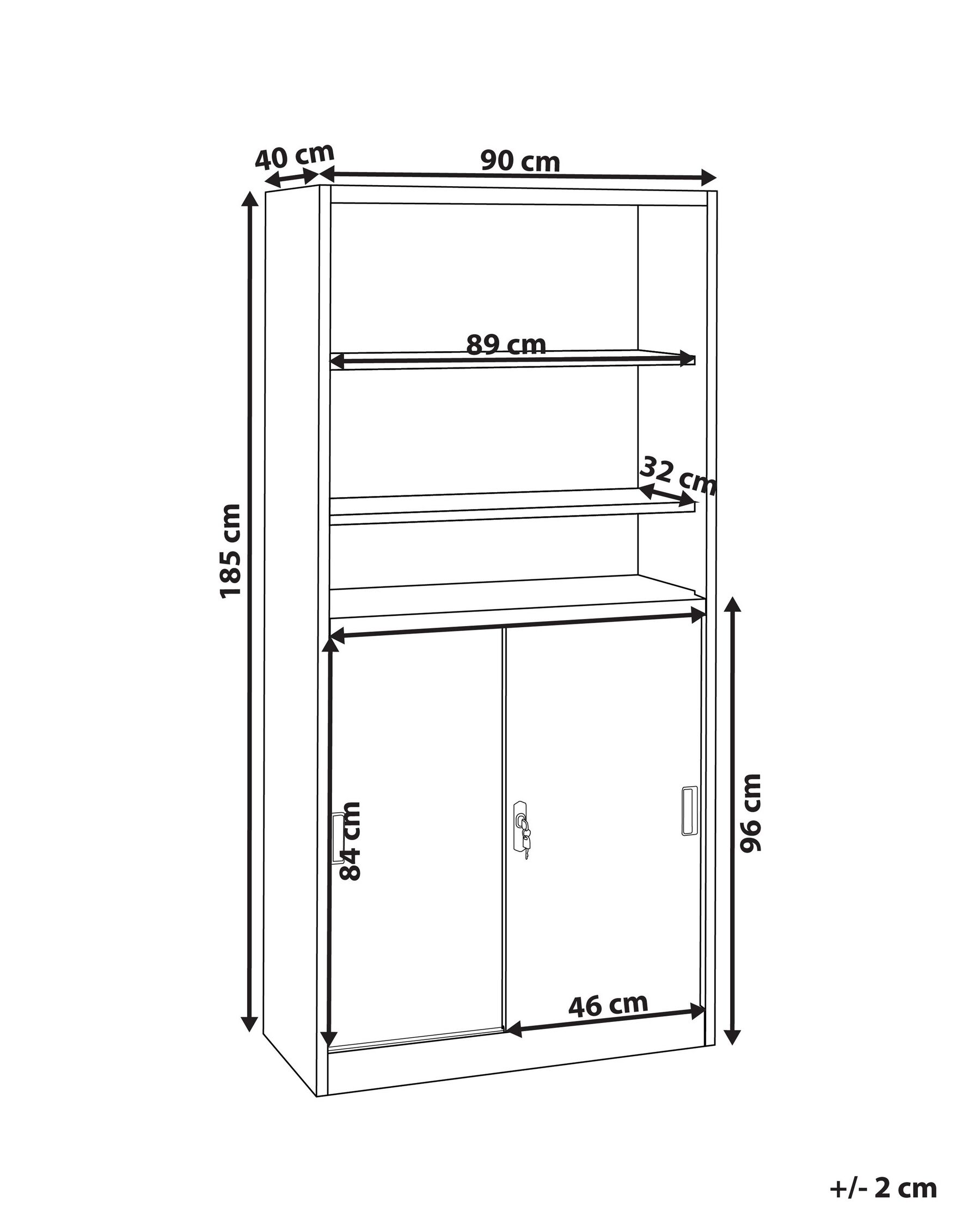 2 Door Storage Cabinet with Shelves White MUSCOVITE_929637