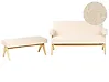 Conjunto de sala de estar TAMRE Bouclé Blanco crema/Marrón claro