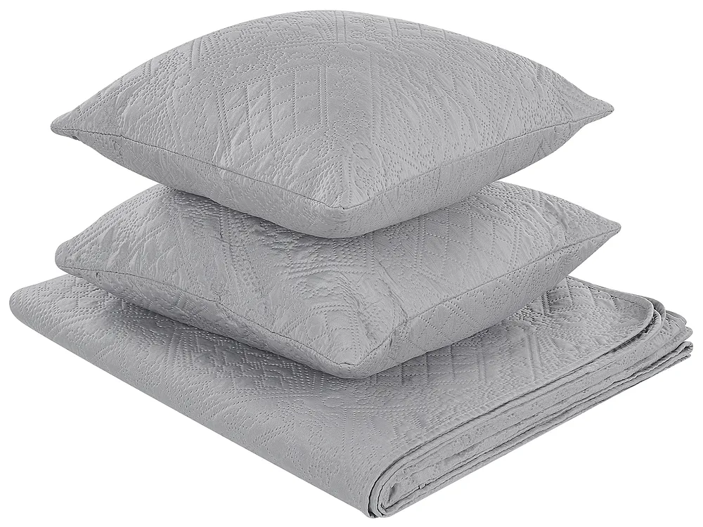 Tagesdecke mit Kissen ALAMUT 140 x 210 cm Grau