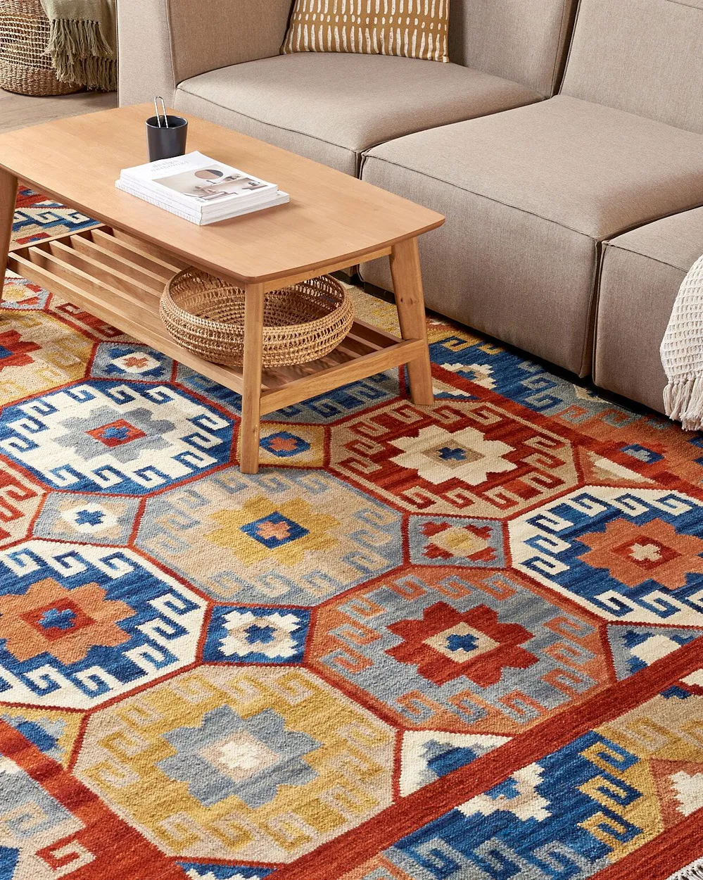 Tappeto LUSARAT Multicolore 200 x 300 cm Lana Kilim