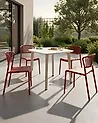 Set of 4 Garden Chairs GELA Red
