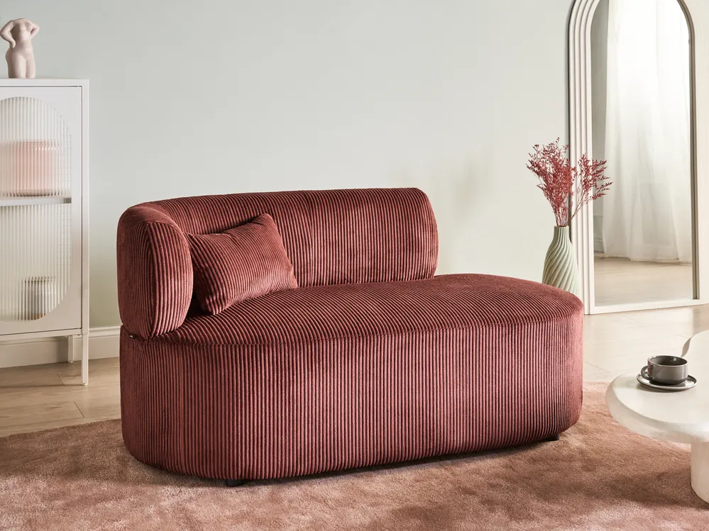 Linkszijdige chaise longue VANVEY Corduroy Rood