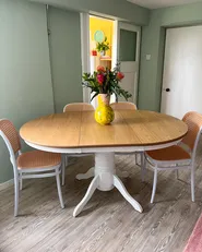 Extending Dining Table AKRON Light Ash Wood 106/150 cm 106 cm Wood_1036094