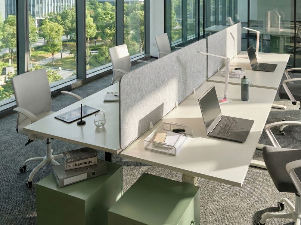 Cloison amovible de bureau SPLIT 180 x 50 cm Gris