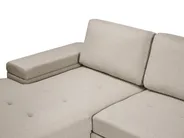 Corner Sofa Bed 3 Seater HRISEY with Storage Faux Linen Beige Right Hand_1033400