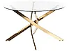 Mesa de comedor MARAMO Dorado 120 cm 120 cm Vidrio templado